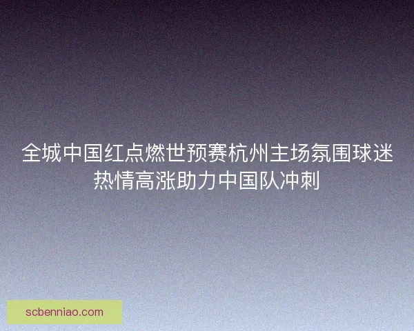 全城中国红点燃世预赛杭州主场氛围球迷热情高涨助力中国队冲刺